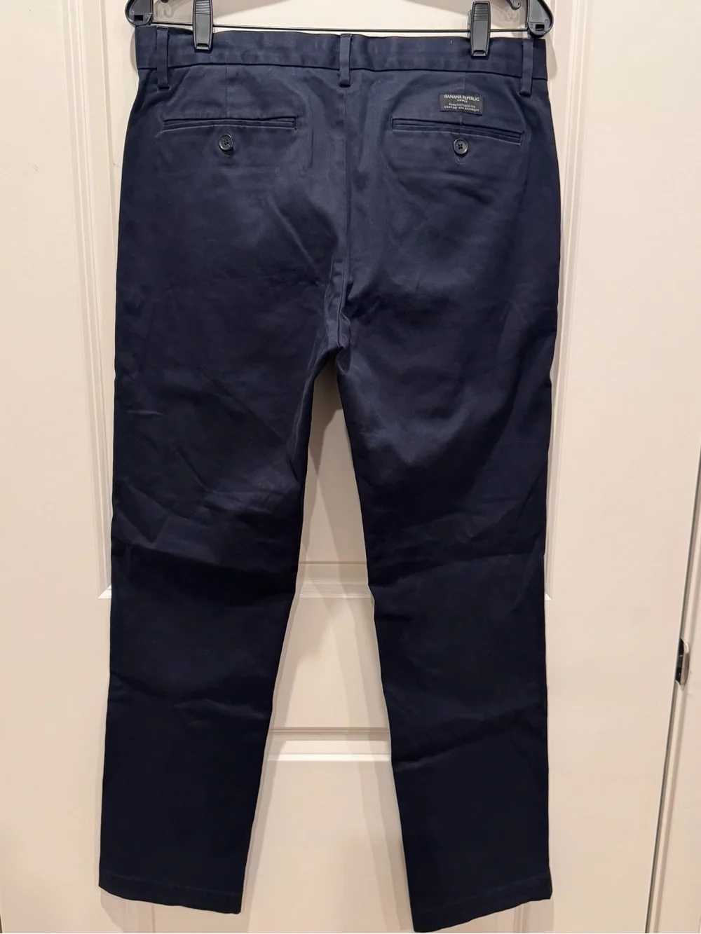 Banana Republic Emerson Chino Pants Mens 32x32 Navy Blue Performance Stretch